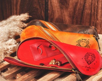 Sterrenbeeld reissieradendoos, gepersonaliseerde leren sieradendoos, astrologiecadeau, dierenriemcadeau, horoscoopringdoos, verjaardagscadeau voor haar