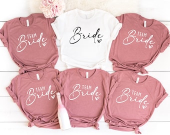 Braut-Shirts, Braut-Team-Shirt, Bachelorette-T-Shirts, Hochzeitsfeier-T-Shirt, Braut-Stammgeschenk, Team-Braut-T-Shirts, Junggesellinnenabschied-T-Stück, Team-Braut-Oberseite