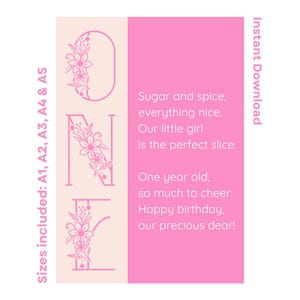 1st Birthday Poem Printable For Little Girl First Birthday Quotes For Daughter Granddaughter Niece Godchild Instant Download Birthday Rhyme