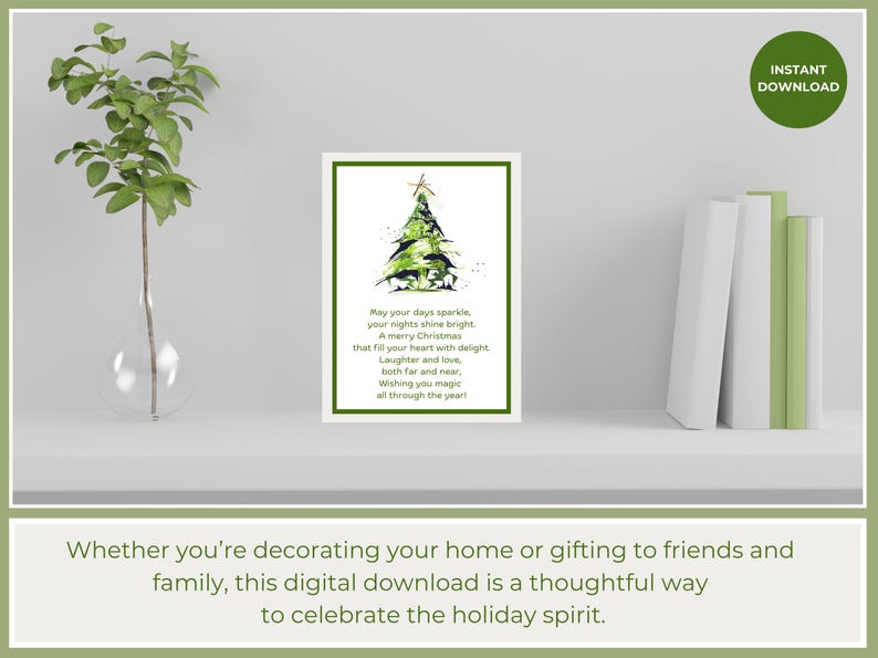 Christmas Poem Print "may Your Days Sparkle" Christmas Poetry Xmas ...