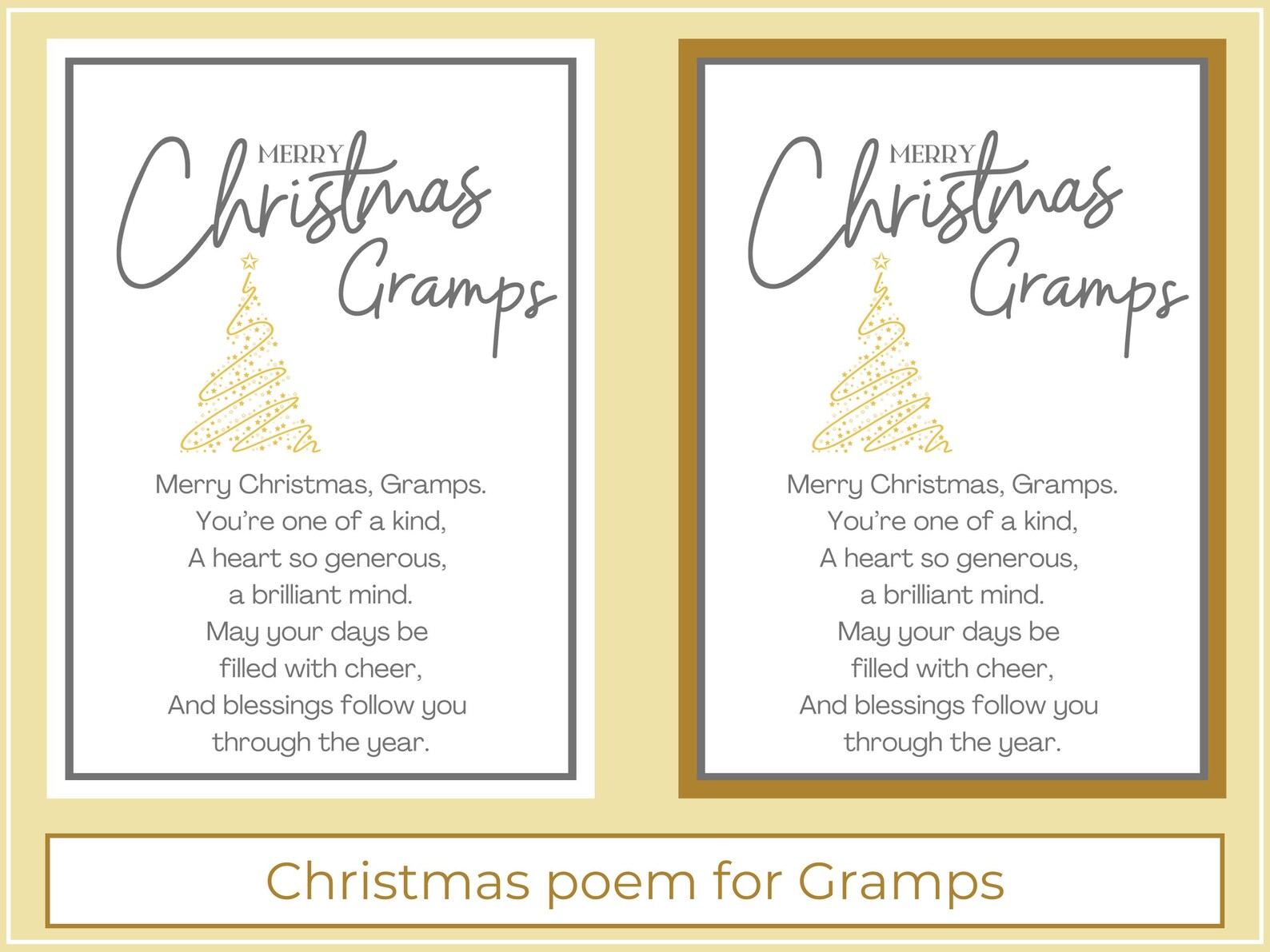 Christmas Poem for Gramps Christmas Poem Print Merry Christmas Gramps ...