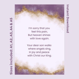 Sympathy Poem For Someone Grieving The Loss Of Their Son Printable Condolence Verse Words Of Comfort In Loving Memory Instant Download
