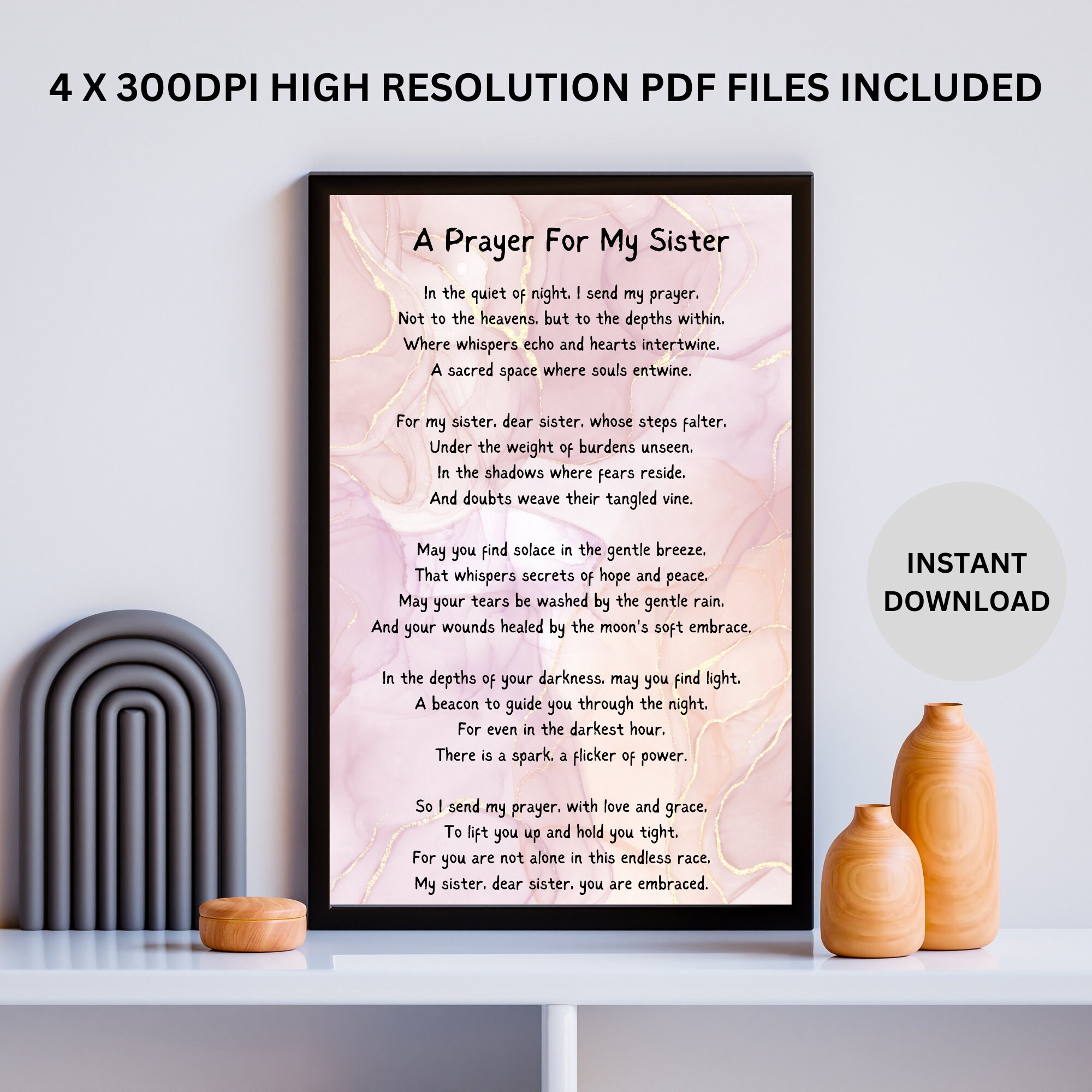 A Prayer for My Sister Printable Poem for Sister Spiritual Poem for ...