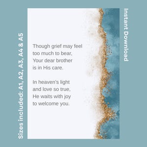 Sympathy Poem For Someone Grieving The Loss Of A Brother Funeral Printable Words Of Comfort Condolence Verse Instant Download Grief Saying