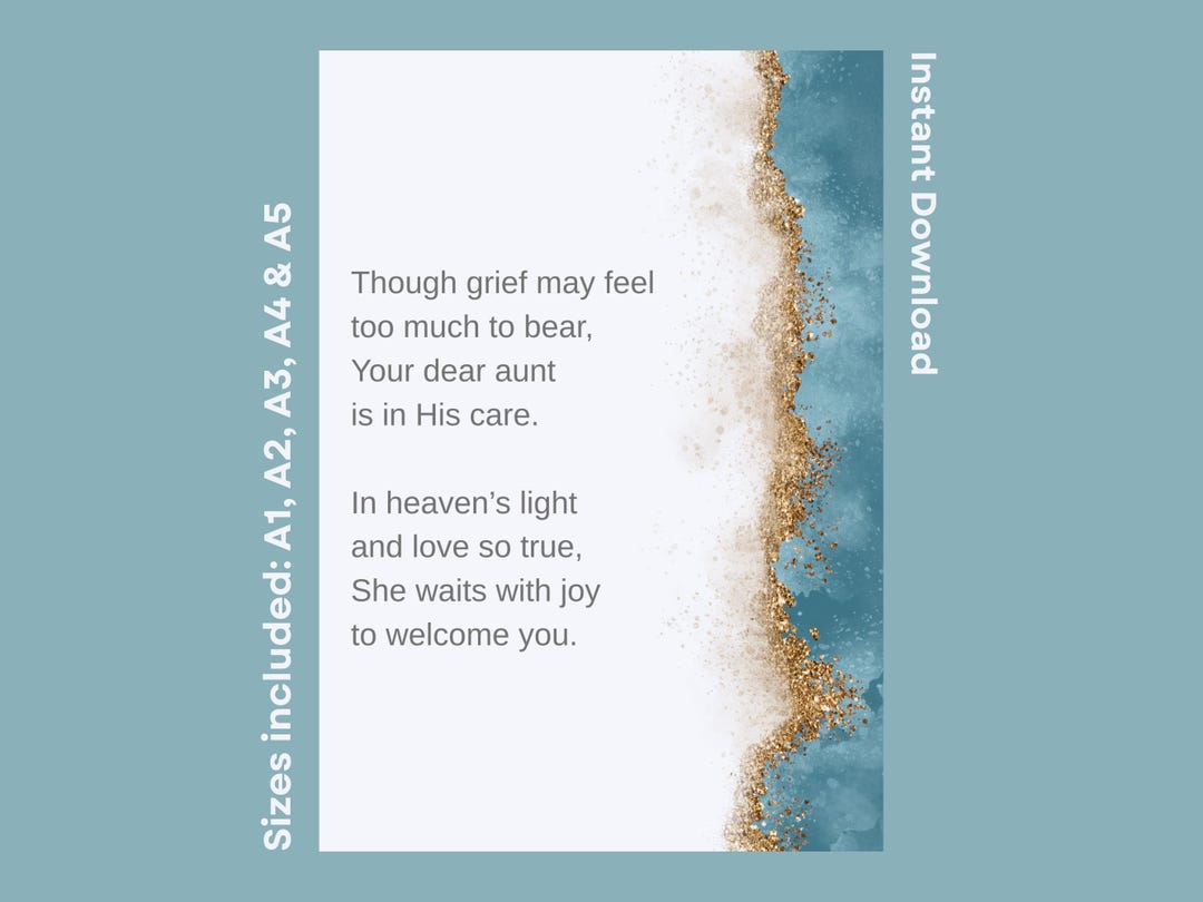 Christian Sympathy Poem for Someone Grieving the Loss of Their Aunt