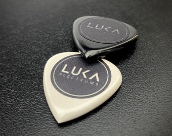 Handcrafted modern guitar pick made of durable peek plastic in beautiful shape best gift for guitarist by Luka Plectrums - Shield Peek