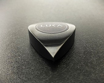 Handcrafted modern guitar pick made of high quality peek plastic in shape of teardrop gift for guitarist by Luka - Emperor