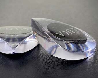 Handcrafted transparent polycarbonate guitar plectrum in shape of teardrop gift for guitarist by Luka Plectrums - Glass PC