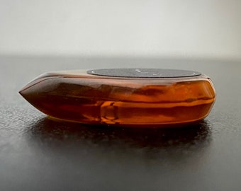 Handcrafted thick guitar pick made of amber ultem plastic in shape of jazz best small gift for guitarist by Luka - Amber Prince