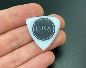 Handcrafted polycarbonate guitar plectrum in shape of hybrid, best gift for guitarist - White Hybrid