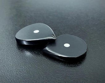 Black Mini Jazz – handmade guitar pick made of black high performance peek plastic in shape of jazz gift for guitarist by Luka