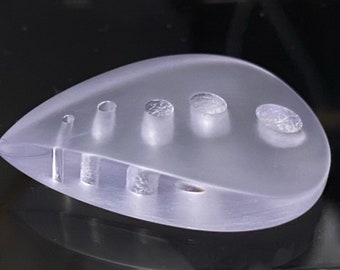 Glass Hole Tear - handcrafted transparent polycarbonate guitar plectrum with holes in shape of teardrop best gift for guitarist