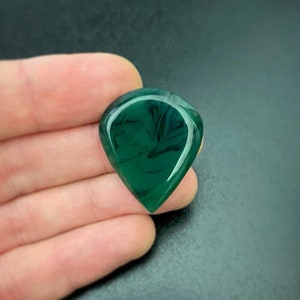 Púa de guitarra de jazz de resina de poliéster hecha a mano – Diseño de remolino verde, 6 mm de grosor