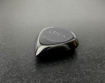 Handcrafted black modern guitar pick made of high performance peek plastic in shape of jazz gift for guitarist - Black Prince