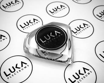 Handcrafted transparent polycarbonate guitar plectrum in shape of a diamond best gift for guitarist by Luka - Diamond PC