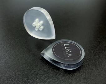 Handcrafted polycarbonate natural transparent guitar plectrum in shape of jazz - Jazz PC
