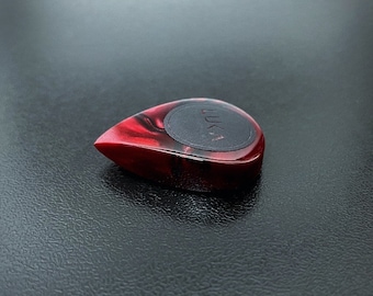 Handcrafted kirinite guitar plectrum in shape of teardrop, unique guitar pick made by hand by Luka - True Blood Teardrop