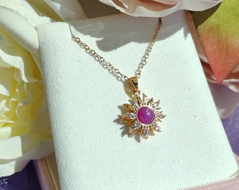 Rapunzel Sun Spinning Necklace, Fidget Rapunzel Opal Necklace, Anxiety Necklace, Personalized Jewelry