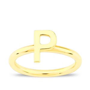 Anel de letra delicado personalizado, anéis de empilhamento personalizáveis, anel personalizado de prata 925, presente para madrinhas, presente para mãe com letra de nome de bebê