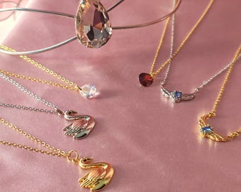 Swan Princess Necklace: Odette Pink Stone Ballet Jewelry