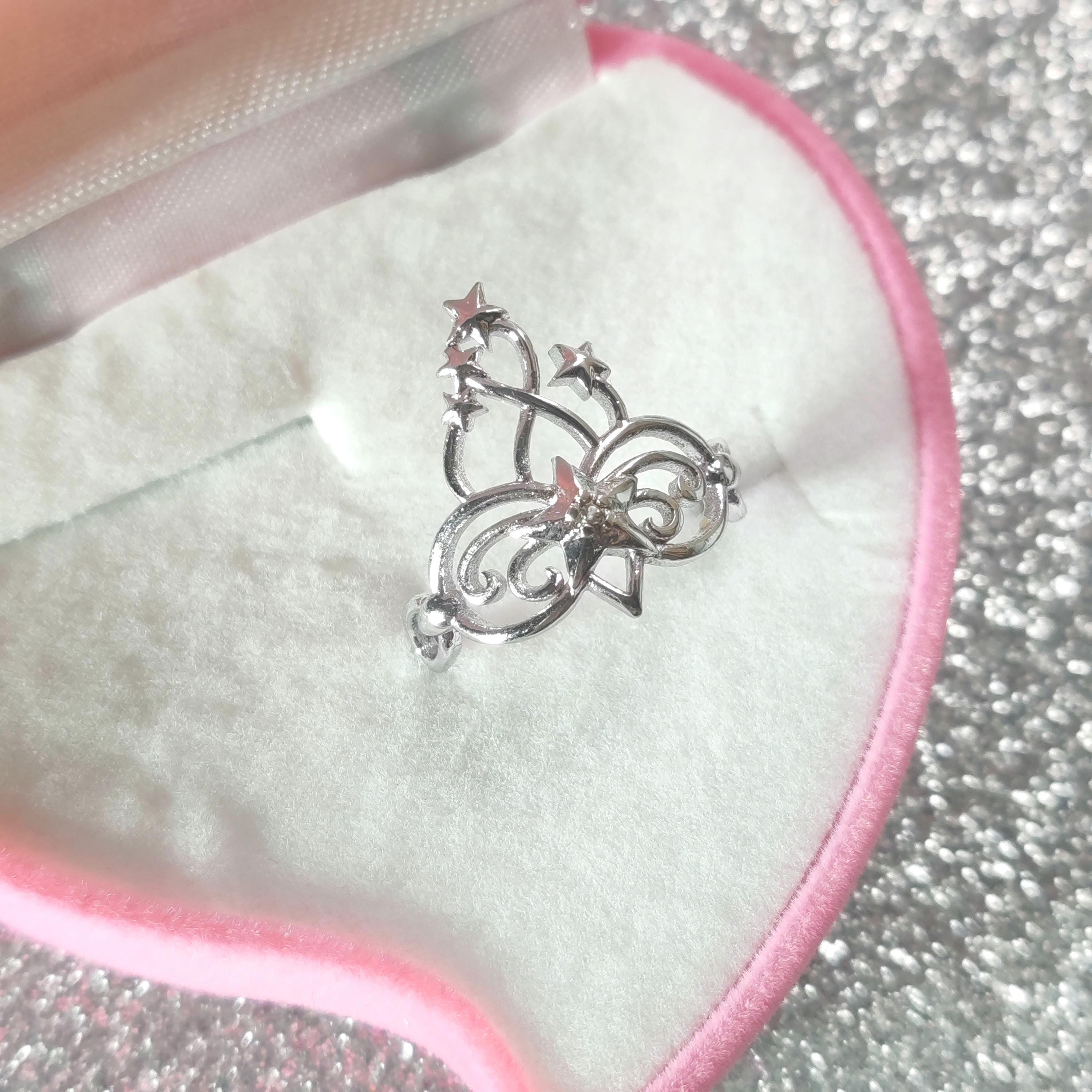 Princess Brietta Ring: Silver Plated Zircon Crown Ring - Etsy