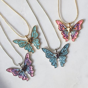 Fairy Mermaid-Elina Butterfly-Azura Butterfly Necklace-Mermaidia Pendants Five Pearl Set