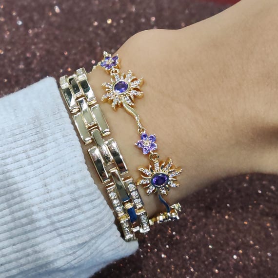 【定価6.3万】Iosselliani Hole Sun ブレスレット パープルジルコンのサンブレスレット：プリンセスラプンツェルに
