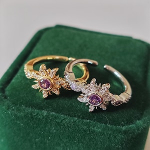 Rapunzel Purple Zircon Ring: 14K Gold Filled Princess Cosplay Jewelry