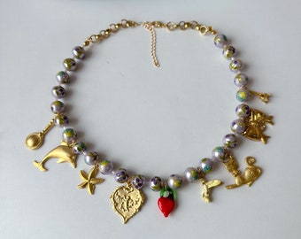 Collier à breloques Charmie #1 avec perles, personnalisez votre collier,
