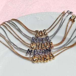 Bubble Letter Name Bracelet: 18K Gold Plated Personalized Jewelry