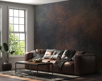 Rusty Copper Peel and Stick Wallpaper - Industrial Metal Wall Mural