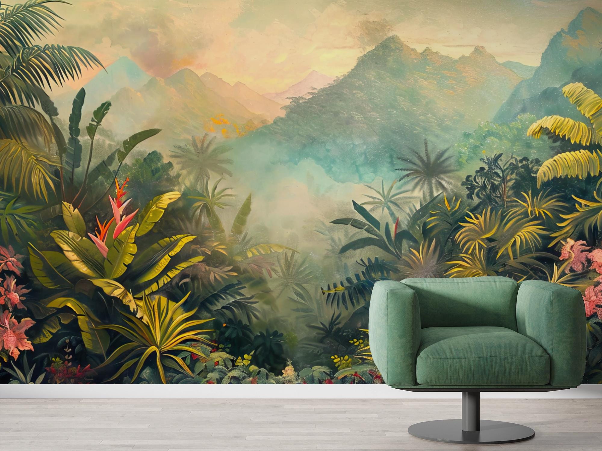 Ensemble De Tableaux Sur Toile – Forêt Tropicale Brumeuse – Décoration Murale Nature – Tigeridge