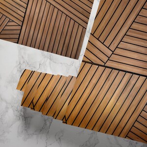 3D Geometric Wood Look Wallpaper – Textured Wooden Slats Mural image 8