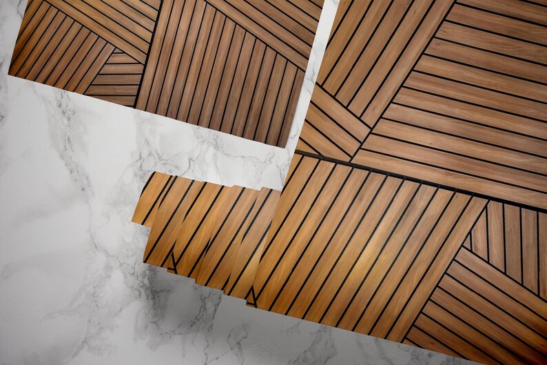 3D Geometric Wood Look Wallpaper – Textured Wooden Slats Mural image 8