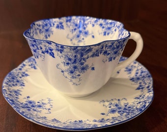 Vintage Shelly Dainty Blue tea cup and saucer