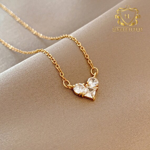 ネックレス・ペンダント Big Melting Heart Pendant (Gold) Heart Necklace Gold - Etsy