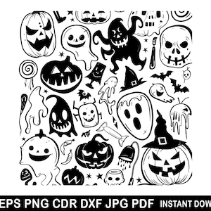 Halloween Spooky Svg,  Halloween Cut Files For Cricut, Halloween Clipart, Halloween Pumpkin Silhouette, Helloween home decor