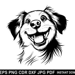 Custom Dog Face Svg, Drawing Photo Dog Eps, Personalized Png, Pet Portrait Dxf, Line Art Laser File, Wall Art Decor, Pet Vector
