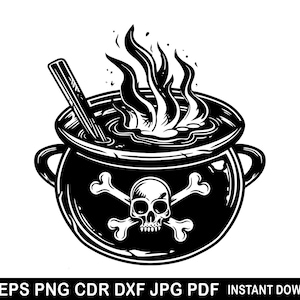 Witch Cauldron Svg, Cauldron Potion PNG, Cauldron Clipart, Halloween Pot SVG, Cauldron Silhouette, Witches Cauldron Svg, Halloween Theme svg
