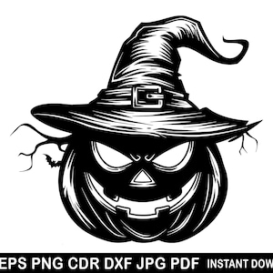 Halloween Pumpkin Svg, Halloween Pumpkin Png, Halloween Pumpkin vector, Halloween Pumpkin clipart, Witch hat Silhouette, Halloween Decor