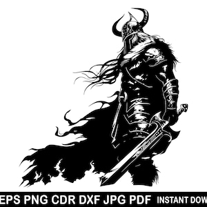 Odin Svg Eps Png Dxf, Viking Clipart, Norse Png, Nordic Shirt, Norse God Vector, Odin Vector For Cutt, Norse Clipart, Mythology Silhouette