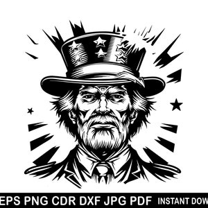 Uncle Sam Svg, Uncle Sam Logo, Declaration Independence Shirt, God Bless America Clip Art, Patriotic Silhouette, Fourth of July Invitations