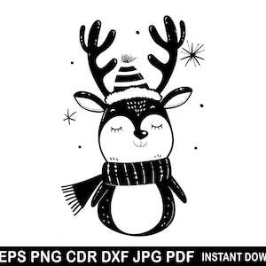 Weihnachten Reh SVG, Rentier SVG, Dateien für Cricut, Silhouette frohe Weihnachten, Weihnachtshirsch geschnitten Datei für Cricut schneiden personalisierte Datei
