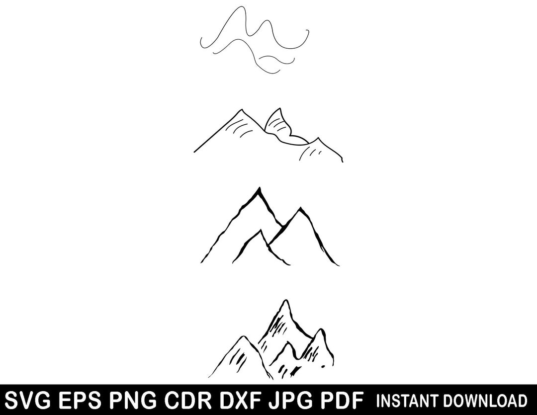 Mountains Svg Png Eps Dxf | Forest Cricut | Mountain Clipart ...