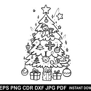 Feliz Natal Arte Svg, Engraçado Padrão de Árvore de Natal, Arquivos de corte de Natal Estranhos, Silhueta de Árvore de Natal, Feliz Natal Presente Png Dxf