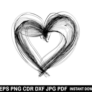Heart Svg, Heart Svg, Hand Drawn Heart Svg, Open Heart Svg, Doodle Heart Svg, Sketch Heart Svg, Love Svg, Valentine Svg, Cricut, Svg