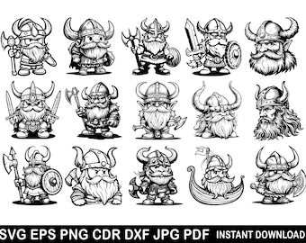 Viking Svg Bundle, Fantasy Dwarf Svg Bundle, Team Logo, Roleplaying Games Clip Art, Mythology Product and T-shirt Design