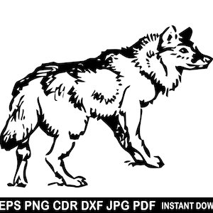 Wolf SVG Cut Files for Cricut, Wolf Silhouette VECTOR, Wolves Clipart, Howling Wolf Decor, Sitting wolf Laser Engrave File
