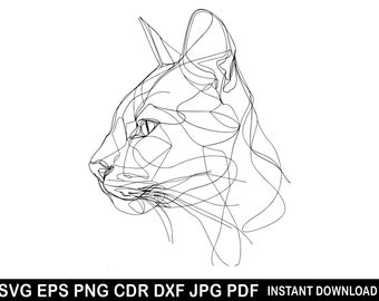 Katt geometrisk pappersklippning Svg, polygonal djurdekor, katt Cricut, kattlinje Clipart, lasergraverad vektor, handskärning, kattsilhuett