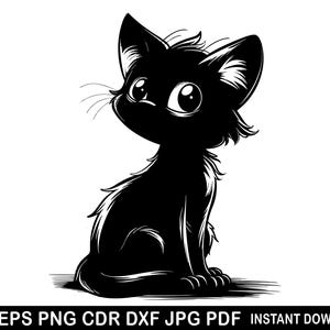 Peeking Cat Svg | Cat Face Svg Eps Png Dxf | Cute Cat Print | Funny Baby Cat Shirt | Funny Kitten Silhouette | Kitty Logo | Black Cat Svg